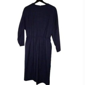 Cos navy blue a line waisted midi length dress very flattering. Barely used.